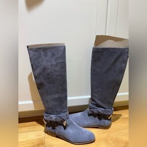 Ted Baker London Gray Knee-High Boots Soft Suede
